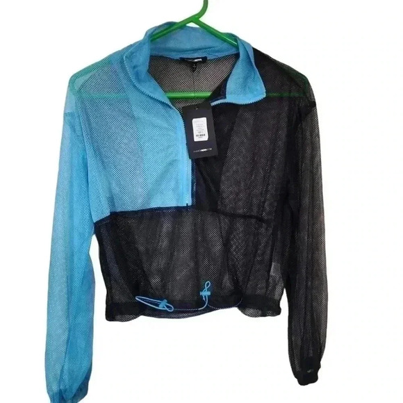 Nwt! Fashion Nova Cool Vibes Fishnet Jacket. Size small - Picture 5 of 6